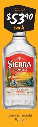 Cellarbrations Sierra Tequila offer