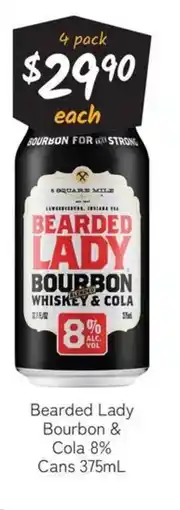 Cellarbrations Bearded Lady Bourbon & Cola offer