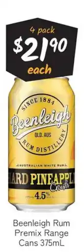 Cellarbrations Beenleigh Rum Premix Range Cans offer