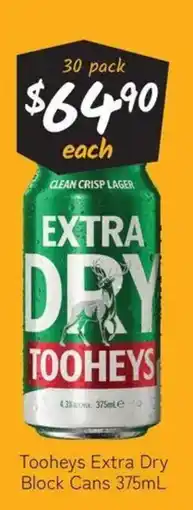 Cellarbrations Tooheys Extra Dry Block Cans offer