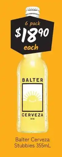 Cellarbrations Balter Cerveza Stubbies offer