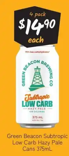 Cellarbrations Green Beacon Subtropic Low Carb Hazy Pale offer