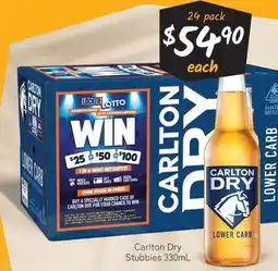 Cellarbrations Carlton Dry Stubbies offer