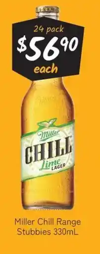 Cellarbrations Miller Chill Lime Lager offer