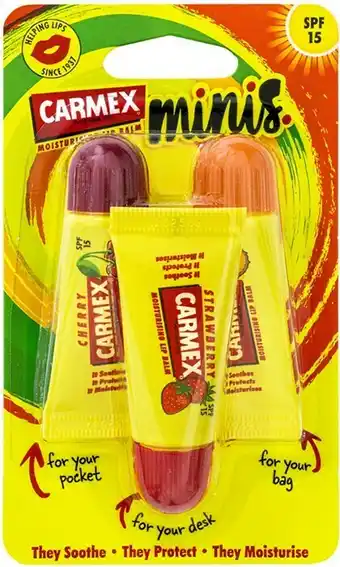 Priceline Carmex Minis Lip Balm 3 Pack offer