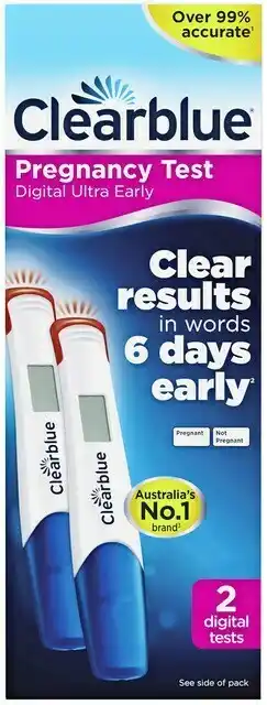 Priceline Clearblue Pregnancy Test Digital Ultra Early 2 Pack offer