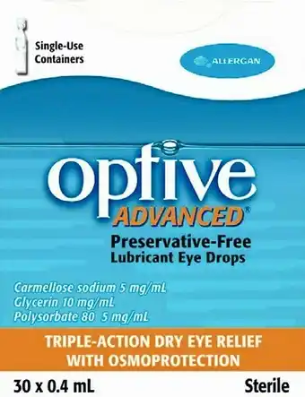 Priceline Optive Advanced Eye Drops 30 x 0.4mL offer