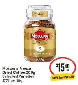 IGA Moccona Freeze Dried Coffee Selected Varieties offer