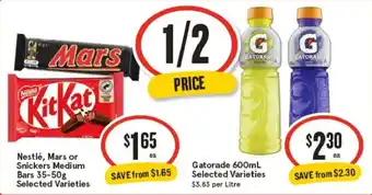 IGA Gatorade 600mL offer