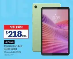 Officeworks Lenovo Tab One 8.7" 4GB 64GB Tablet offer