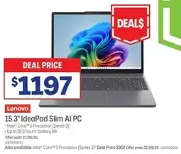 Officeworks Lenovo 15.3" IdeaPad Slim AI PC offer