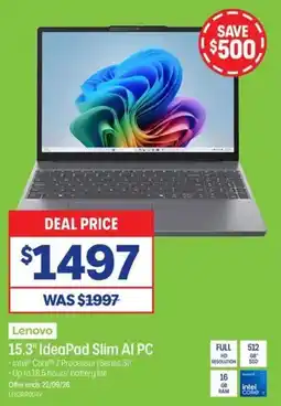 Officeworks Lenovo 15.3" IdeaPad Slim AI PC offer