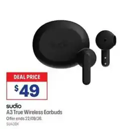 Officeworks sudio A3 True Wireless Earbuds offer