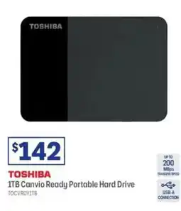 Officeworks Toshiba 1TB Canvio Ready Portable Hard Drive offer