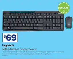 Officeworks logitech MK275 Wireless Desktop Combo offer