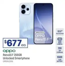 Officeworks OPPO Reno15 F 256GB Unlocked Smartphone offer