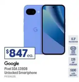 Officeworks Google Pixel 10A 128GB Unlocked Smartphone offer