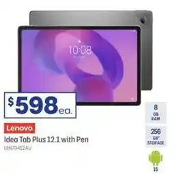 Officeworks Lenovo Idea Tab Plus 12.1 with Pen offer