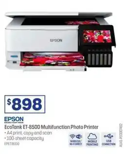 Officeworks Epson EcoTank ET-8500 Multifunction Photo Printer offer