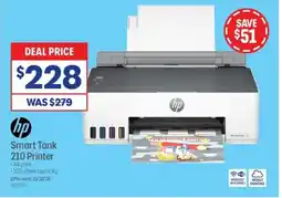 Officeworks hp Smart Tank 210 Printer offer