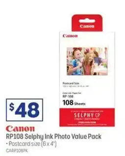 Officeworks Canon RP108 Selphy Ink Photo Value Pack offer