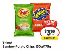 IGA Xpress Thins/ Samboy Potato Chips offer
