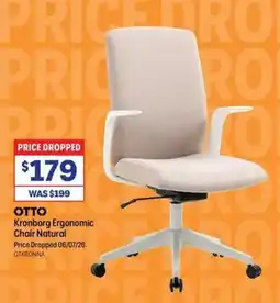 Officeworks Otto Kronborg Ergonomic Chair Natural offer