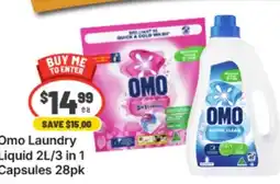 IGA Xpress Omo Laundry Liquid 2L/3 in 1 Capsules 28pk offer