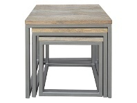LivingStyles Byrne 3 Piece Mango Wood & Metal Nested Side Table Set offer