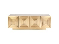 LivingStyles Guild Metal Clad 4 Door TV Unit, 150cm, Brass offer