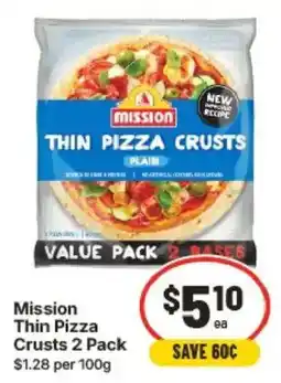 IGA Mission Thin Pizza Crusts offer