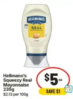 IGA Hellmann's Squeezzy Real Mayonnaise offer