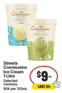 IGA Streets Cremissimo Ice Cream offer
