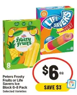 IGA Peters Frosty Fruits or Life Savers Ice Block offer