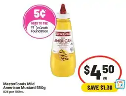 IGA MasterFoods Mild American Mustard offer