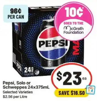 Pepsi, Solo or Schweppes