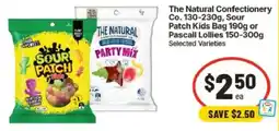 IGA The Natural Confectionery Co. Sour Patch Kids Bag or Pascal Lollies offer