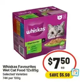 IGA Whiskas Favourites Wet Cat Food offer