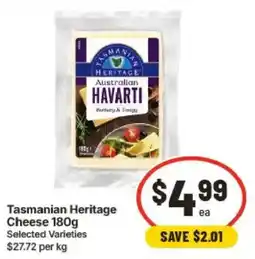 IGA Tasmanian Heritage Cheese offer