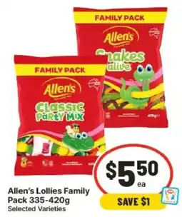 IGA Allen's Lollies Family Pack Selected Varieties offer