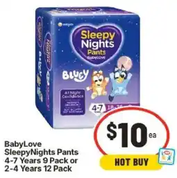 IGA BabyLove SleepyNights Pants offer