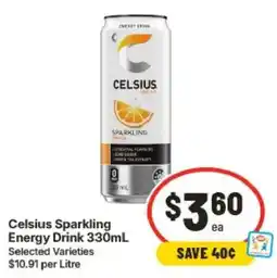 IGA Celsius Sparkling Energy Drink offer
