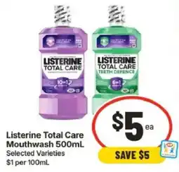 IGA Listerine Total Care Mouthwash offer