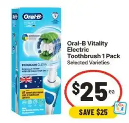 IGA Oral-B Vitality Electric Toothbrush 1 Pack Selected Varieties offer