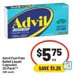 IGA Advil Fast Pain Relief Liquid Capsules offer