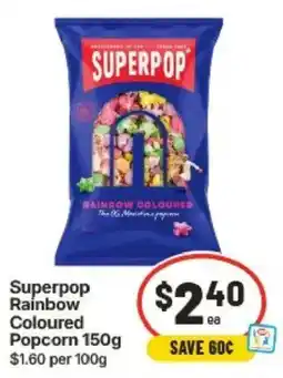 IGA Superpop Rainbow Coloured Popcorn offer