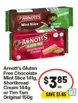 IGA Arnott's Gluten Free Chocolate Mint Slice Shortbread Cream offer