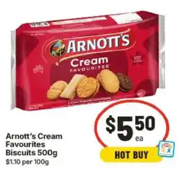 IGA Arnott's Cream Favourites Biscuits offer