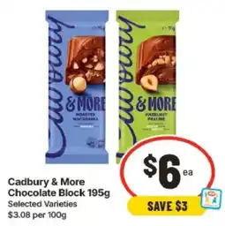 IGA Cadbury & More Chocolate Block offer