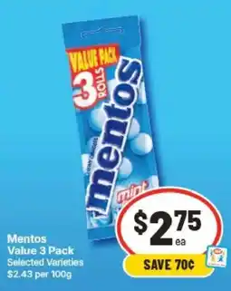 IGA Mentos Value 3 Pack offer